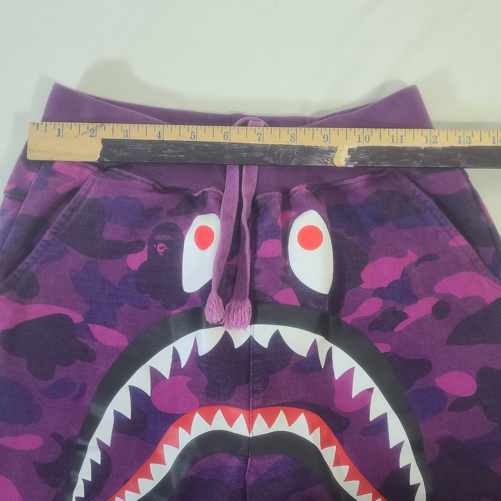 A Bathing Ape BAPE Shark Purple Camo Sweats 100% Cotton Sweatpants Sz. Medium - Picture 11 of 14